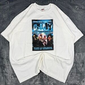 2002 Crosby Stills Nash & Young Tour of America White Graphic T-Shirt
